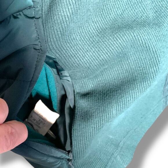 Universal Standard Teal Hooded Puffer Jacket Quilted Medium NWT Comfort Panel - Picture 3 of 11